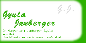 gyula jamberger business card